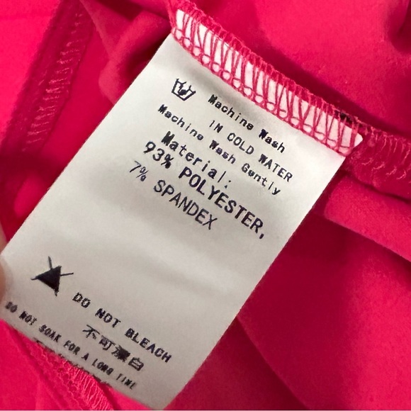 NWT VFShow Hot Pink Black Asymmetrical Midi Bodycon Cocktail Dress Size XS - Picture 5 of 6